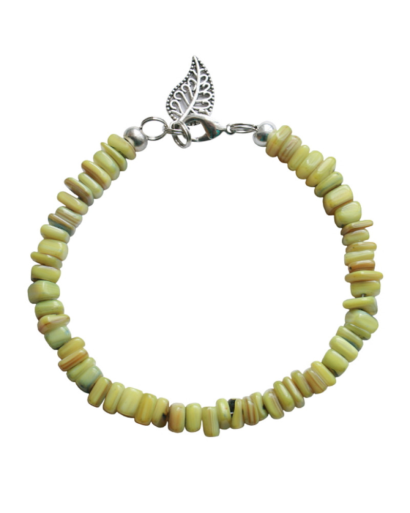 Armband basic schelp groen