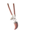 Ketting Tooth Goldstone Leather