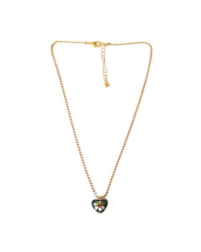 Ketting | FINE | Emaille Hart | Zwart of Goud