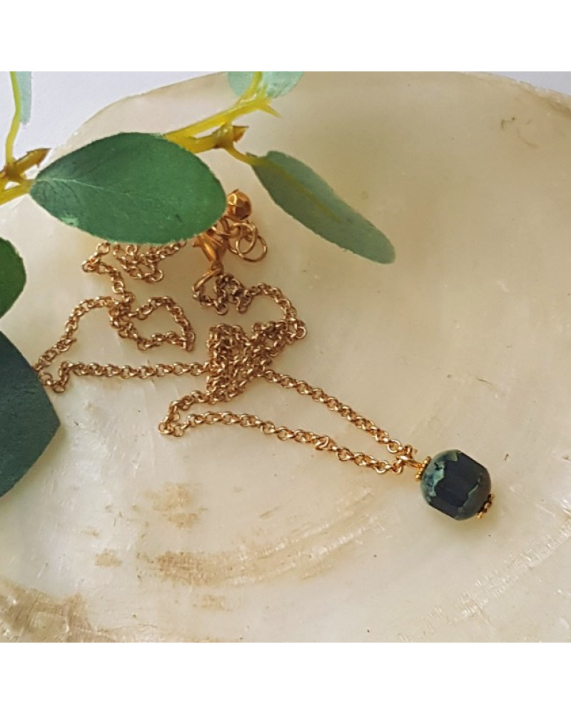 Ketting | FINE | facet blauw