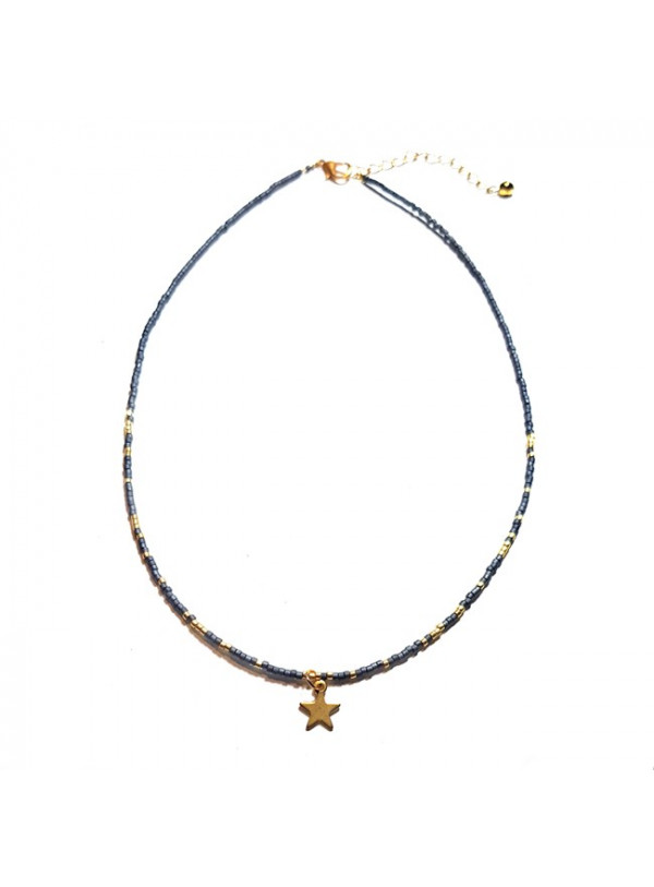 Ketting | Fine Miyuki Ster | Blauw