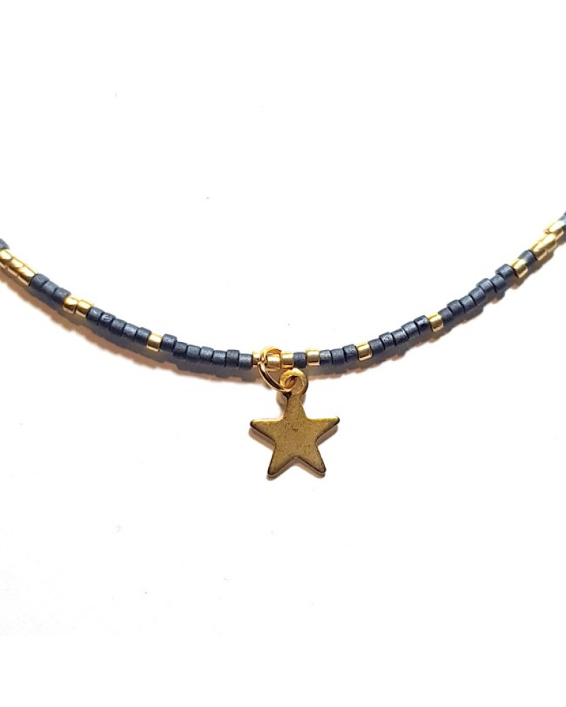 Ketting | Fine Miyuki Ster | Blauw