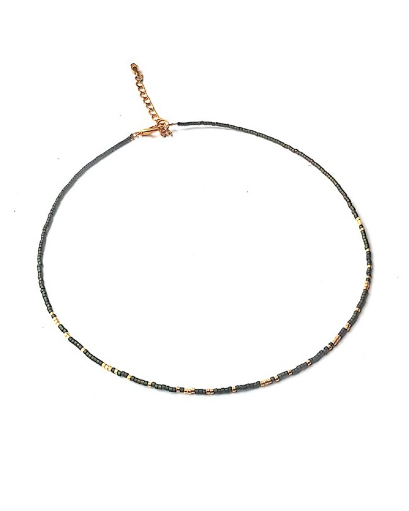 Ketting | Fine Miyuki | Donkergroen