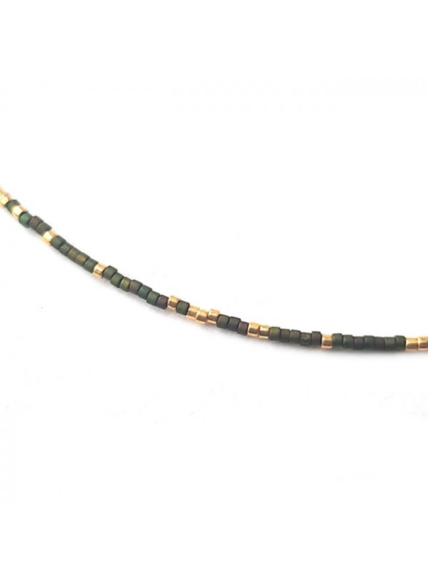 Ketting | Fine Miyuki | Donkergroen