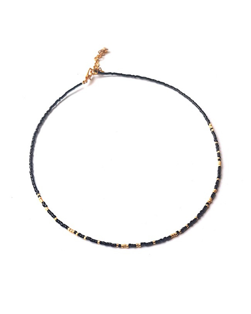 Ketting | Fine Miyuki | Zwart