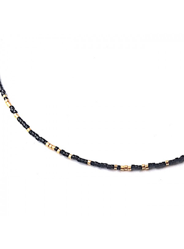 Ketting | Fine Miyuki | Zwart