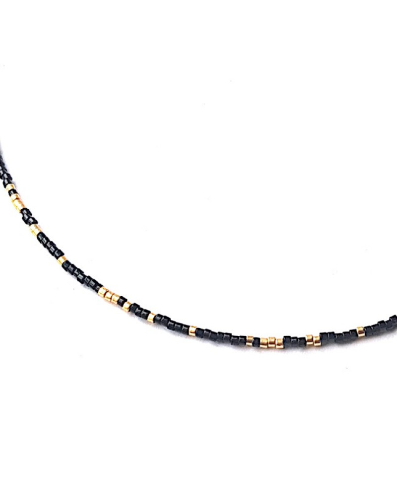 Ketting | Fine Miyuki | Zwart