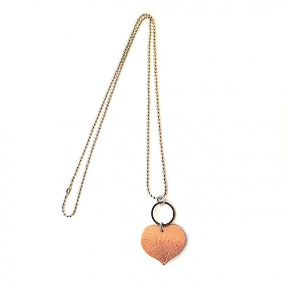 Ketting | PUUR | Copper Lace Heart on Ring