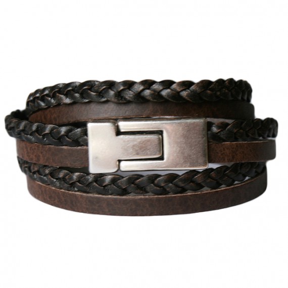 Armband Leder DARE! LA44, donkerbruin