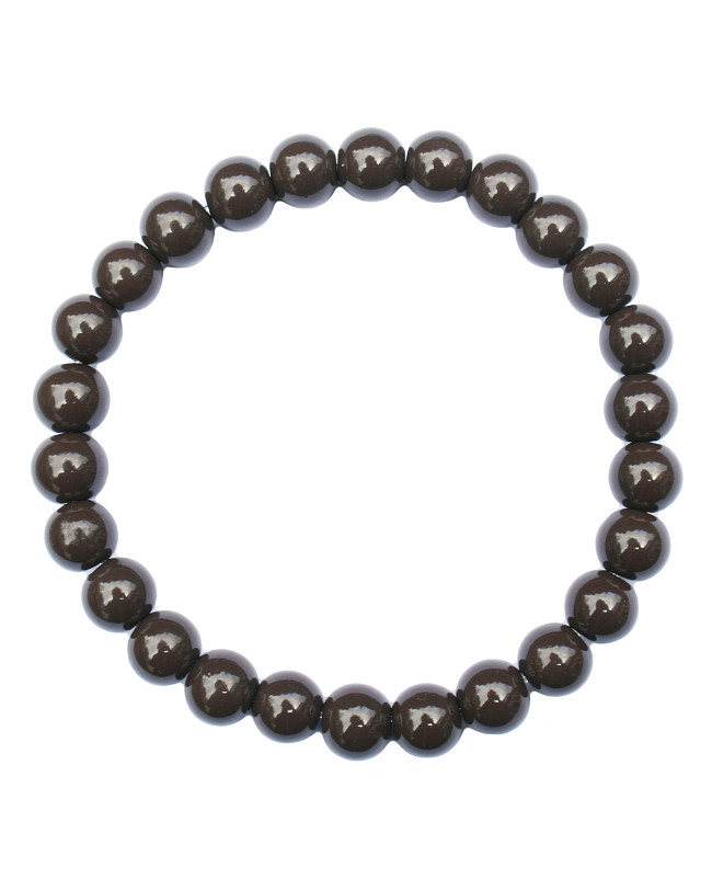 Armband Glas 8mm donkerbruin