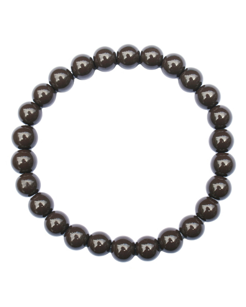 Armband Glas 8mm donkerbruin