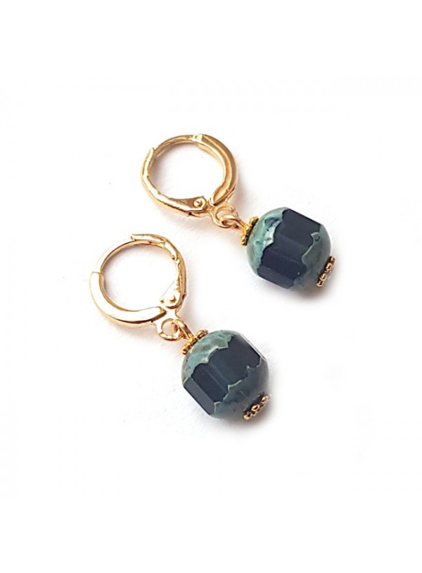 Oorringen | FINE | facet blauw