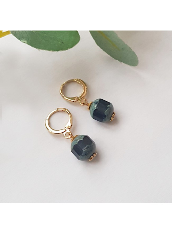 Oorringen | FINE | facet blauw