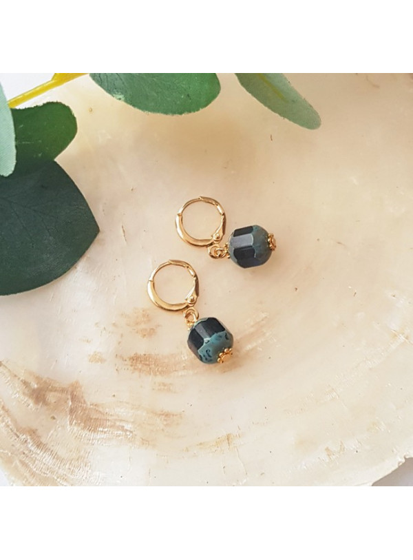 Oorringen | FINE | facet blauw