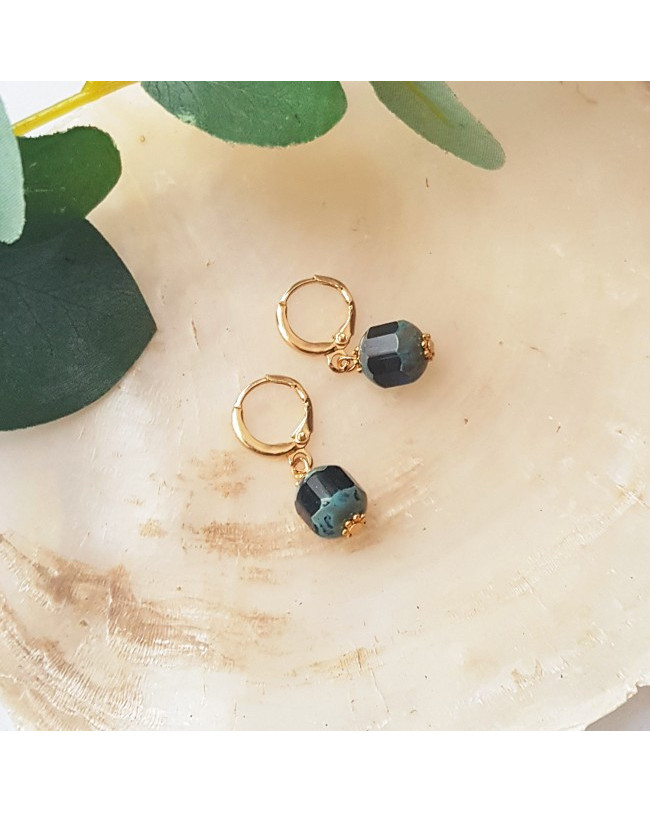 Oorringen | FINE | facet blauw