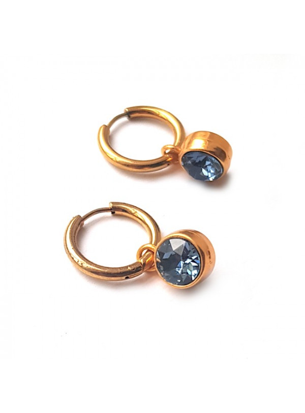 Oorbellen | Crystal | Denim Blue