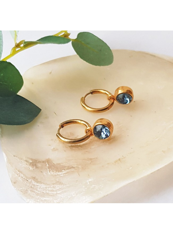 Oorbellen | Crystal | Denim Blue