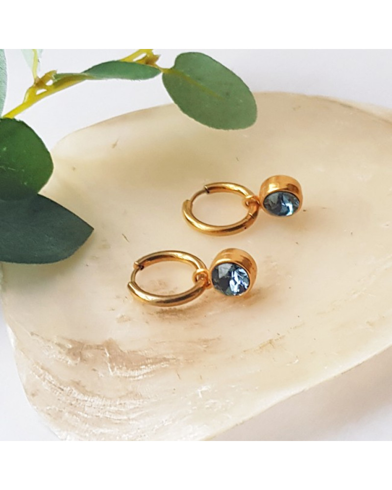 Oorbellen | Crystal | Denim Blue