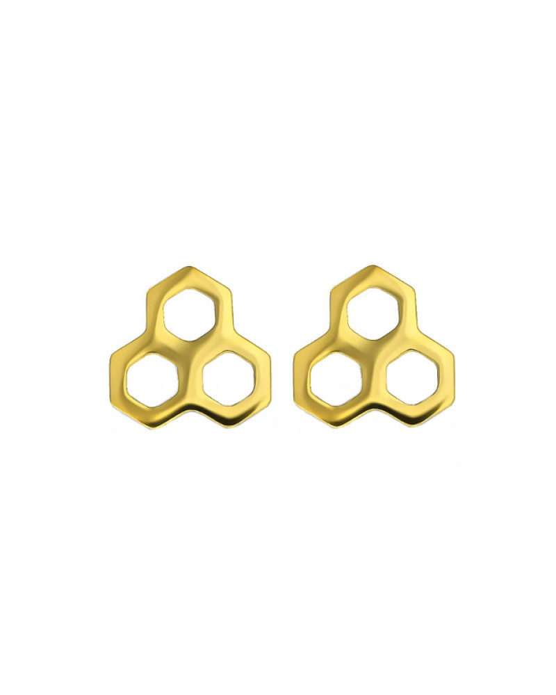 Oorknopjes| SELECT | RVS | honingraat goud Oorknopjes| SELECT | RVS | honingraat goud