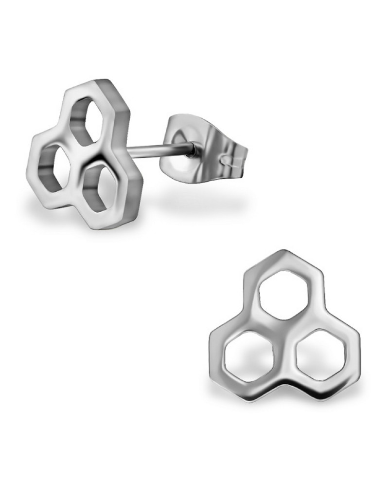 Oorknopjes | SELECT | RVS | Honingraat zilver