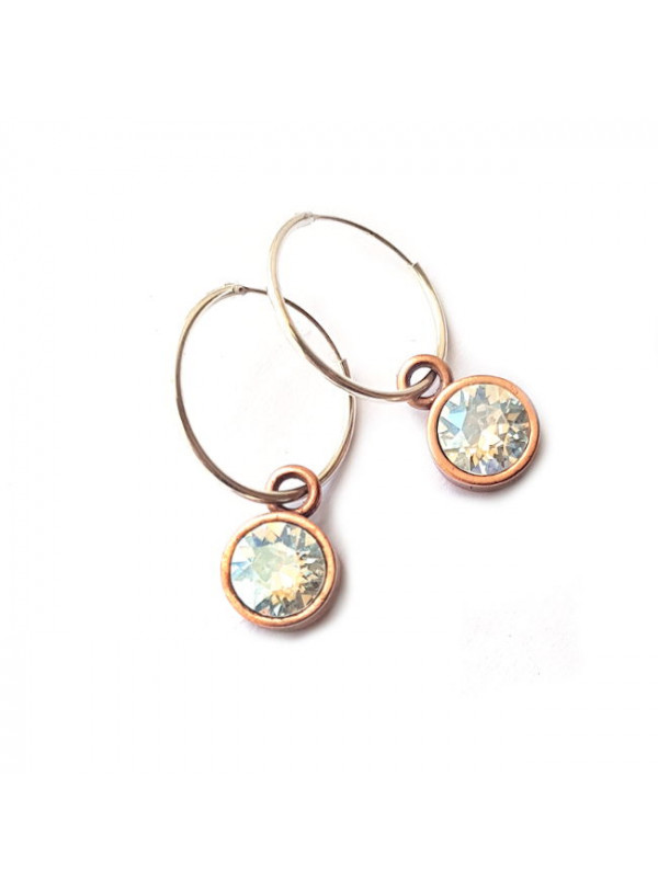 Oorringen | 925 Sterling silver | Copper Crystal