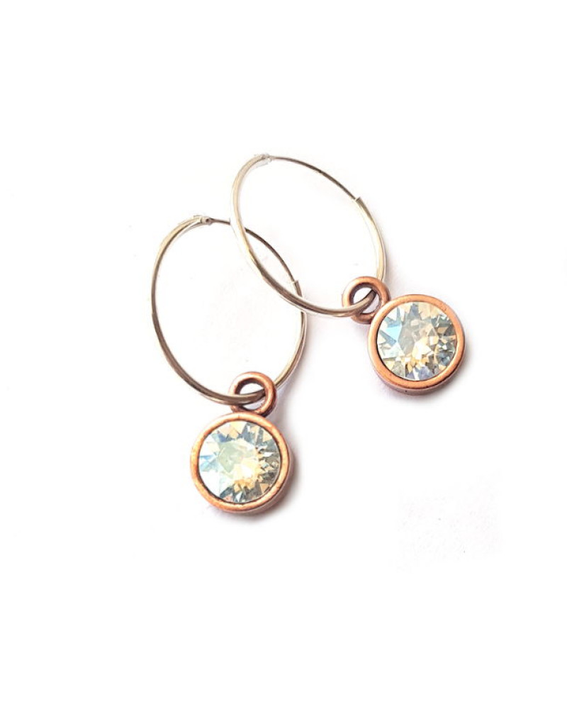 Oorringen | 925 Sterling silver | Copper Crystal Oorringen | 925 Sterling silver | Copper Crystal